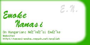 emoke nanasi business card
